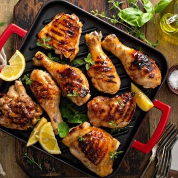 الدجاج المحمر بالليمون والزعتر