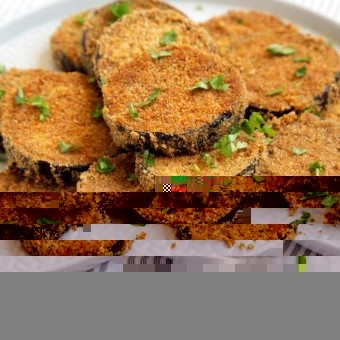 طريقة الباذنجان المقلي بجبن البارميزان