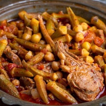 صينية البامية باللحمة