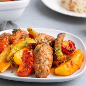 صينية كفتة بالفرن بدون قلي